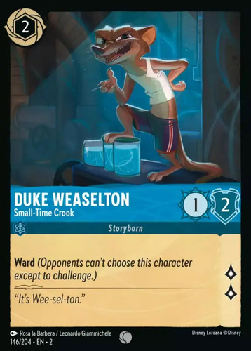 Lorcana: Rotf - 146/216 - Duke Weaselton - Small-time Crook