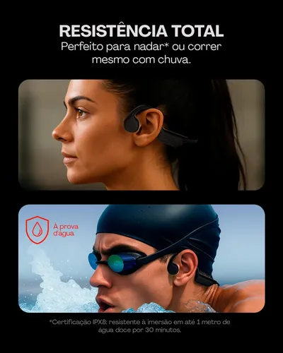 Fone De Condução Óssea Esportivo Microfone Ip68 Ipx8 Geonav