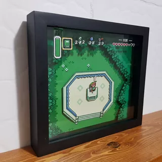 The Legend Of Zelda Shadow Box Diorama Cuadro Madera Vidrio