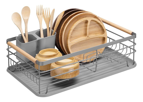 Navaris Dish Drainer Rack - Plato, Cubiertos, Ollas Y Sarten