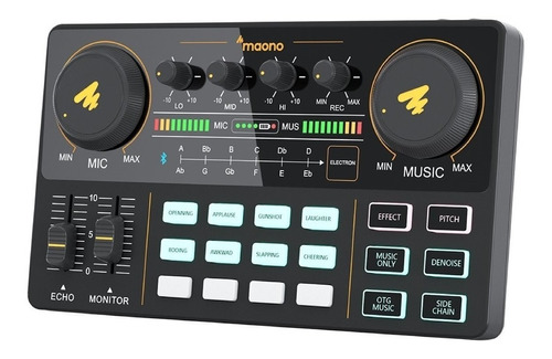 Mixer Maonocaster Au-am200 Para Podcast Live Interface Som Cor Preto 110V/220V