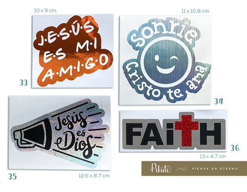 10 Calcomanías Con Mensajes Cristianos Pikutí