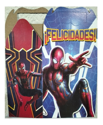 Spiderman Araña Face Paq 10 Dulceros Cajitas Bolo Feliz 