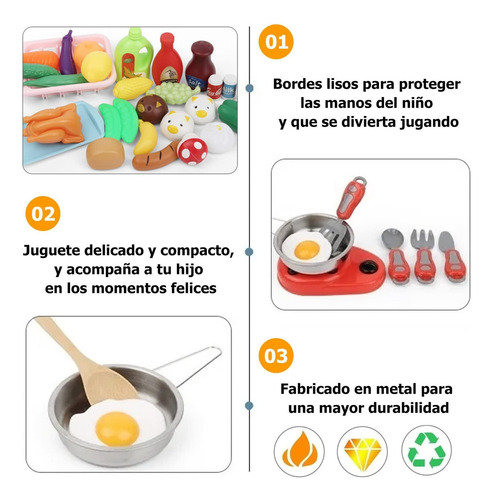 Juguetes De Cocina 42 Piezas Utensilios De Cocina Y