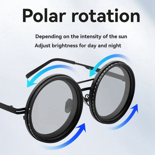 Óculos De Sol Ajustáveis De 1-9 Marchas Redondos Com Lentes