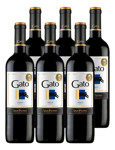 Vino Gato Merlot 700 Ml Pack 6 Und