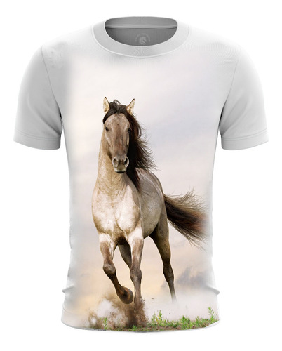 Camisa Mangalarga T-shirt Masculina Branca Country Cavalo