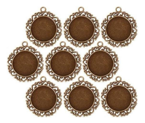 2x 10 Unids Marco De Bronce Antiguo Marco Cameo Cabochon