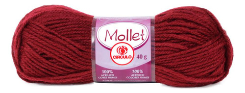 2 Novelo De Lã Mollet Círculo 40gr C/80 Metros Cores Sólidas Cor Cor 0115 Rubi