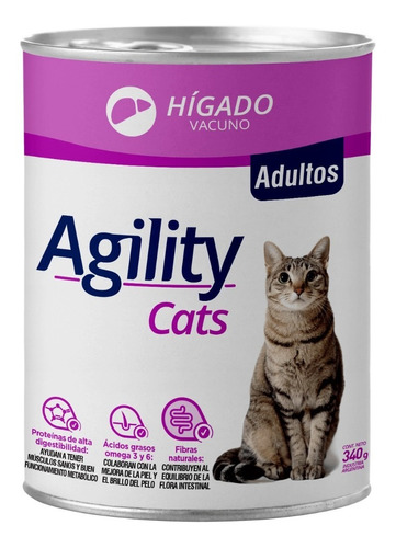 Alimento Humedo Gatos Adulto Agility Cats Lata 340gr