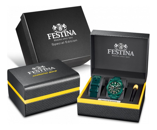 Reloj Festina F20730.1 Hombre Chrono Bike 2025 + Malla Verde Metálico Verde Metálico Verde Metálico