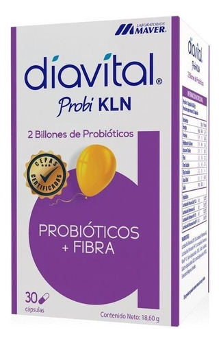 Diavital Probi Kln 2 Billones De Probióticos+fibra 30 Cáps