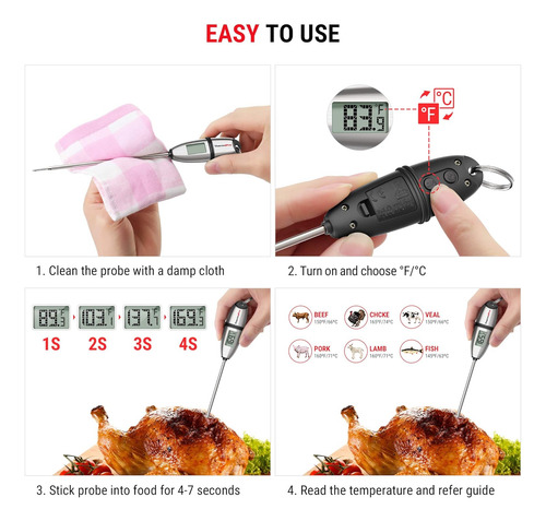 Instantanea Thermopro Tp Carne Lectura Termometro Para Carne
