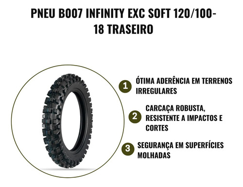 Pneu Borilli Traseiro 120/100-18 Exc Soft Trilha Hard Enduro
