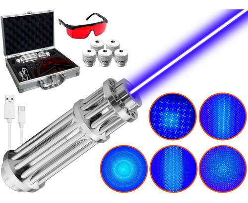 Puntero Laser Azul Metal El Mas Potente Prende Fuego