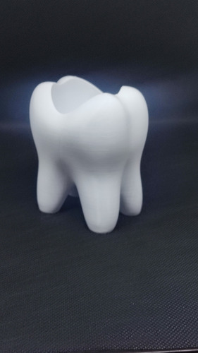 Maceta, Porta Cepillos, Lapicero Diente Molar - Urquiza3d Blanco Molar