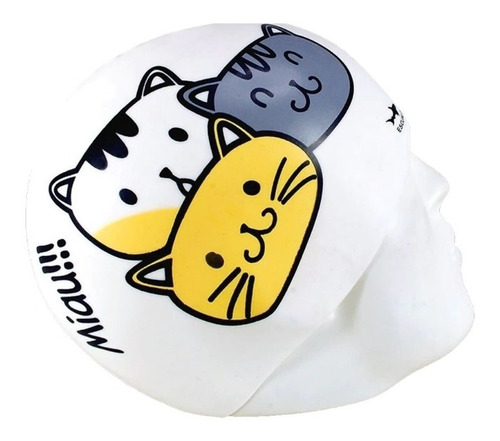 Gorra Natacion Escualo Modelo Gatitos Color Blanco Diseño de la tela Estampado Talla unitalla