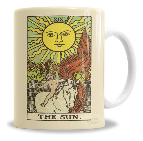 Taza De Cerámica Tarot Carta El Sol, Rider-waite - En Caja