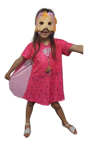 Fantasia Da Skye Patrulha Canina Roupa Infantil Vestido