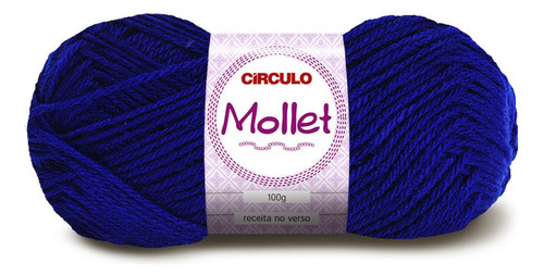 Fio/lã Circulo Mollet 100g Tex 500 Cor 0512-azul-bic