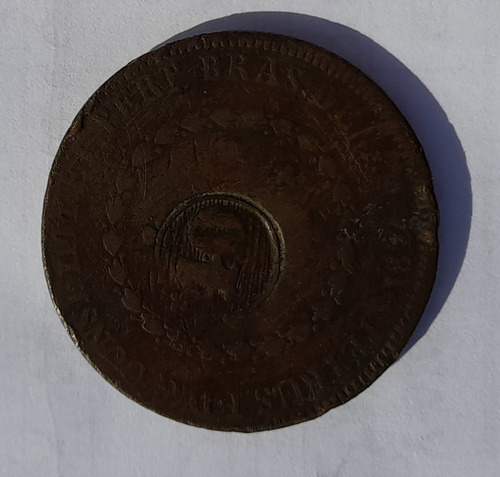 Antigua Moneda De Brasil 40 Reis Resellada Año 1828