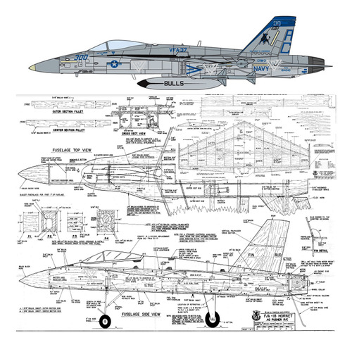 Plano Rc F-18 Hornet + Pdf Suplemento (retirar X Domicilio )