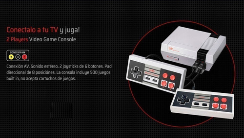 Consola Family Retro Nes Av Level Up Tv 500 Juegos De 8 Bits