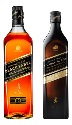 Whisky Johnny Walker Double Black + Black Label De 750 Ml