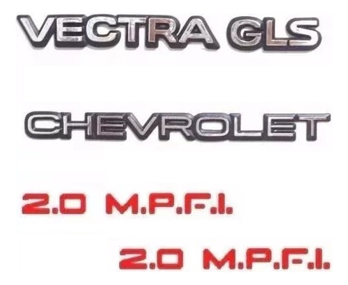 Kit De Emblemas Chevrolet Vectra Gls 2.0 M.p.f.i. 94/95