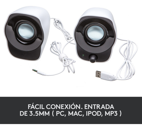 Parlante Stereo Compacto Logitech Z120 White Color Blanco