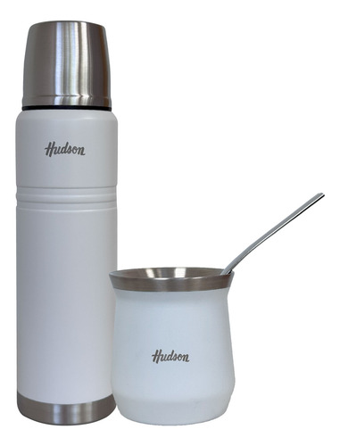 Termo 1 Litro + Mate Blanco Vaso