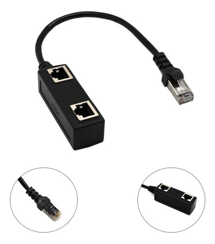 Rj45 1 Macho A 2 Puerto Hembra Lan Ethernet Splitter Cable