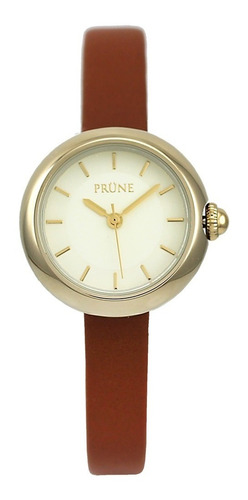 Reloj Dama Prune Pru-241-05 Malla Marron Caja Meta Dorado