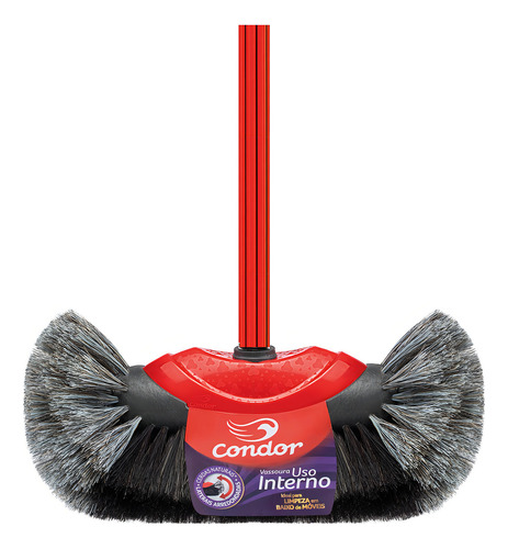 Vassoura Mix Cerdas Naturais Com Cabo Uso Interno Condor