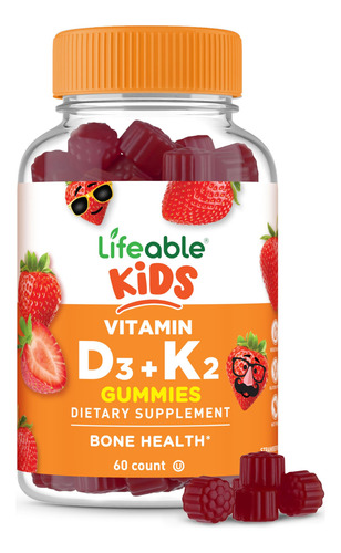 Lifeable Kids Gomitas Vitamina D3 K2 60 Unidades Sabor Fresa
