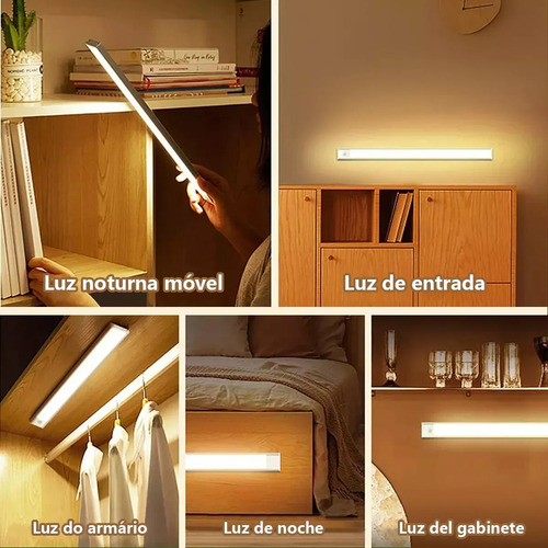 Lámpara Led Recargable Con Gabinete De Sensor De Presencia D