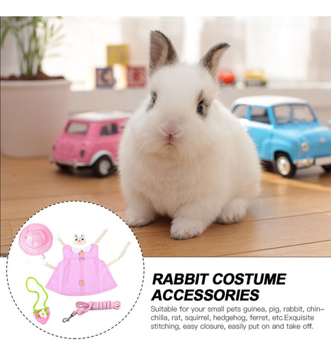 Mz Conjunto De Disfraz De Conejo For Mascotas Con Correa