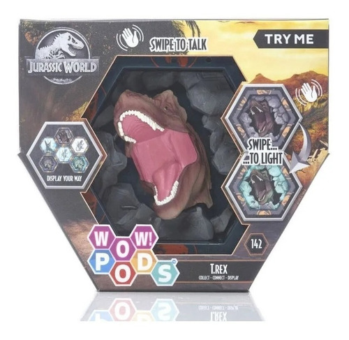 Imagen 1 de 6 de Figura jurassic world Dinosaurio Wow Pods t-rex Sensor Luces