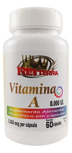 Vitamina A 8.000 Ui 2,424mcg 60 Caps Rei Terra