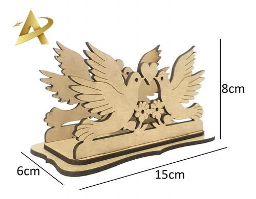 Servilleteros Para Bodas Con Forma De Novios 6pz De Mdf M6 Palomas Con Flores