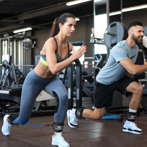 Set De7 Bandas Elásticas De Resistencia Para Casa Y Gimnasio Negro