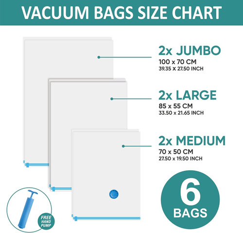 6 Bolsas De Almacenamiento Al Vacio Que Ahorran Espacio, ...