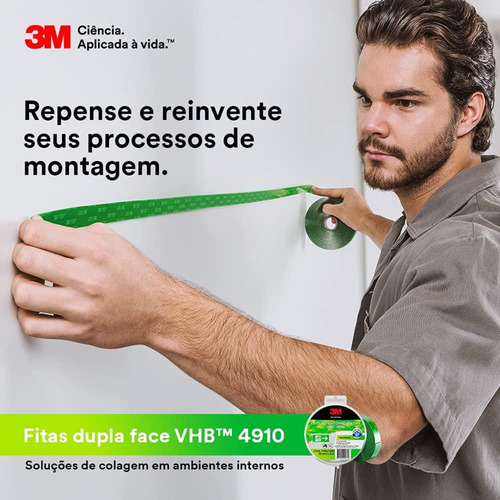 Kit 100 Fita Dupla Face 3m Vhb 4910 19mm X 20 Metros