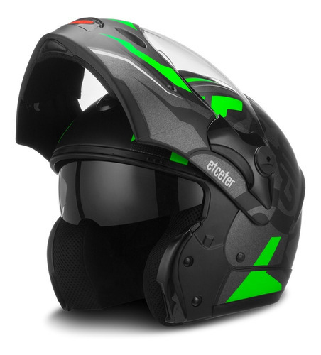 Capacete Escamoteável Captiva Stronger Faster Fosco Etceter Cor Verde Tamanho do capacete 56