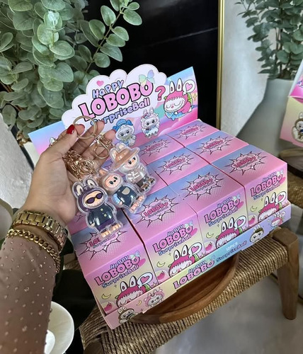 Llavero Con Muñeco 3pc Labubu Caja Sorpresa Mini Cajita De Color