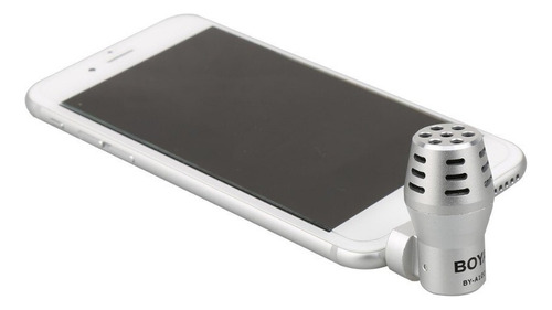 Microfono Para iPhone iPad iPod Touch Boya A100 3.5mm Color Gris