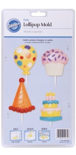 Wilton Lollipop Molde De Cumpleaños, 4 Cavidades - 4 Diseños
