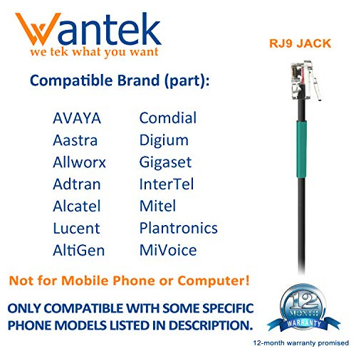 Wantek - Auriculares Con Cable Para Avaya Aastra Allworx Adt