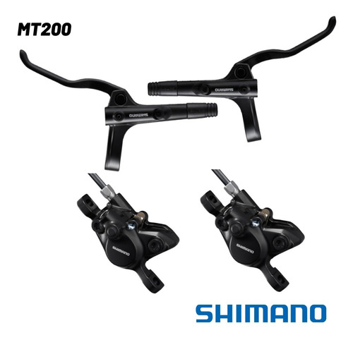 Juego De Frenos Hidráulicos Shimano Mt200 Doble Pistón