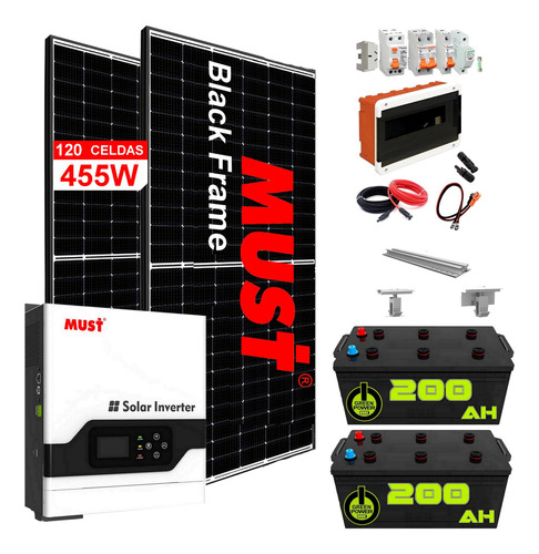 Kit Solar Must Casa Campo 5600watts/dia Inverter 3kw/6kw M8 